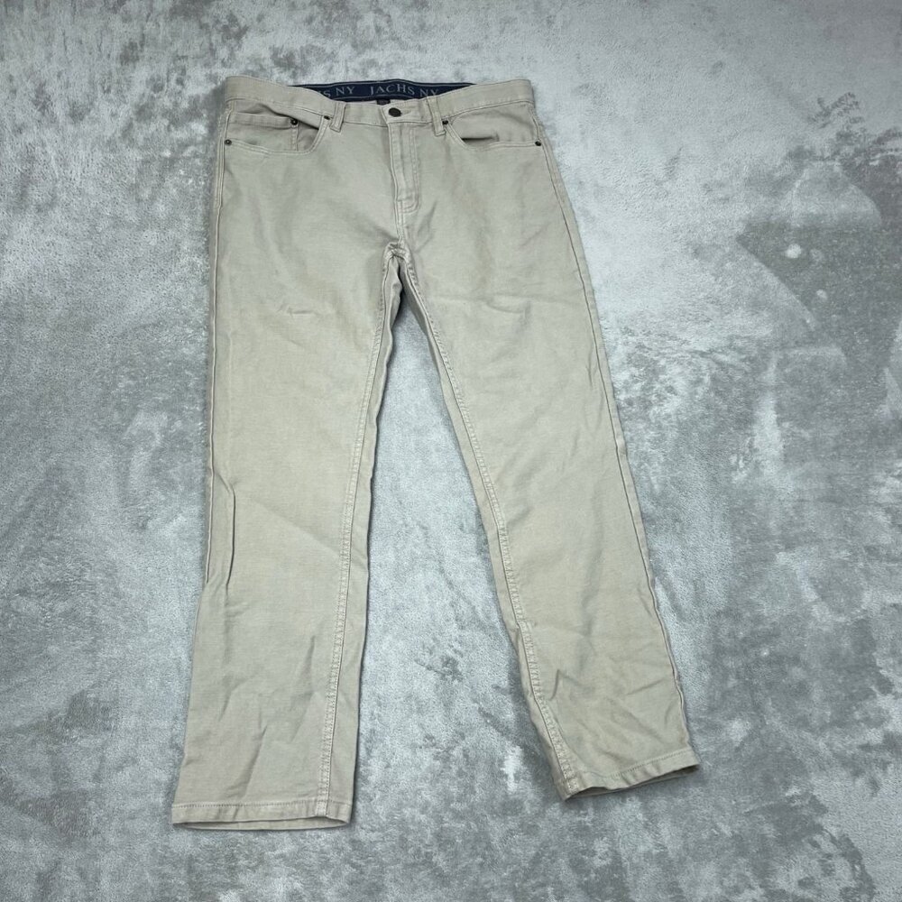 Jachs NY Mens Beige Stretch Pants Size 34x30 Casual Fit a0701